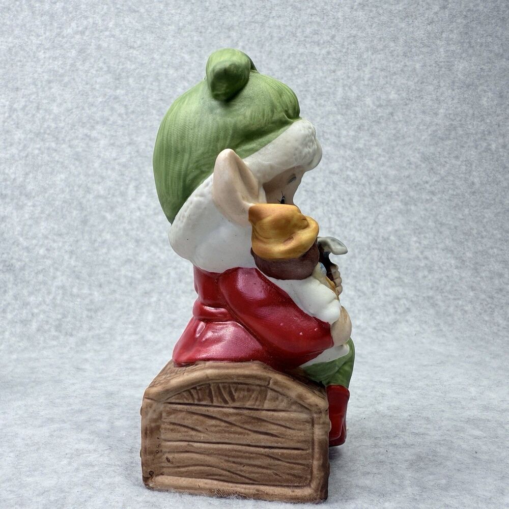 Vtg Homco Figurines Santa Elves Christmas Toy Makers 5406 Set Pixie Gnome - Picture 4 of 16